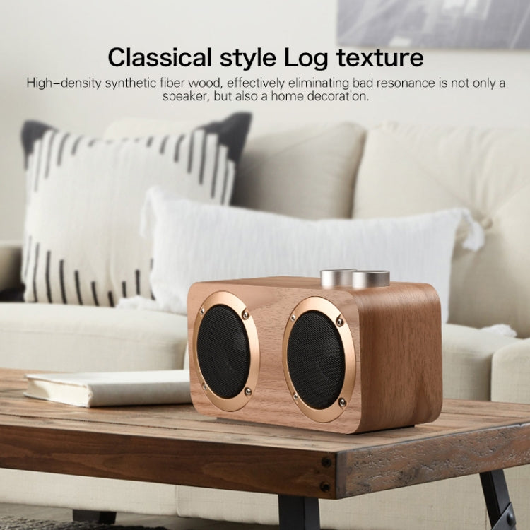 Q7 Subwoofer Wooden Bluetooth Speaker, Support TF Card & U Disk & 3.5mm AUX(Walnut) - Desktop Speaker by buy2fix | Online Shopping UK | buy2fix