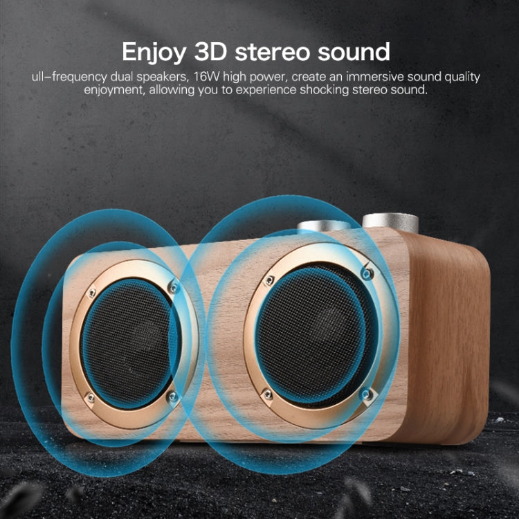 Q7 Subwoofer Wooden Bluetooth Speaker, Support TF Card & U Disk & 3.5mm AUX(Yellow Wood) - Desktop Speaker by buy2fix | Online Shopping UK | buy2fix