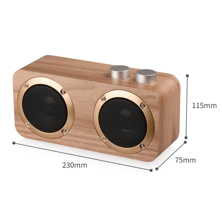 Q7 Subwoofer Wooden Bluetooth Speaker, Support TF Card & U Disk & 3.5mm AUX(Yellow Wood) - Desktop Speaker by buy2fix | Online Shopping UK | buy2fix