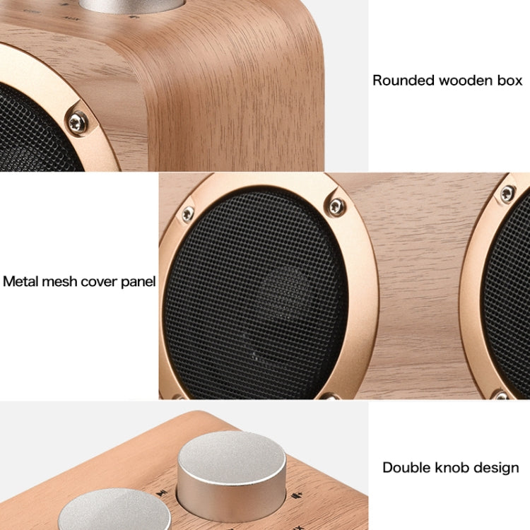 Q7 Subwoofer Wooden Bluetooth Speaker, Support TF Card & U Disk & 3.5mm AUX(Yellow Wood) - Desktop Speaker by buy2fix | Online Shopping UK | buy2fix