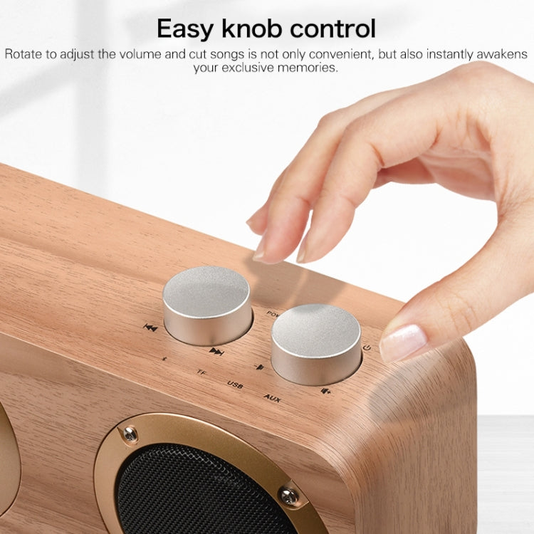 Q7 Subwoofer Wooden Bluetooth Speaker, Support TF Card & U Disk & 3.5mm AUX(Yellow Wood) - Desktop Speaker by buy2fix | Online Shopping UK | buy2fix