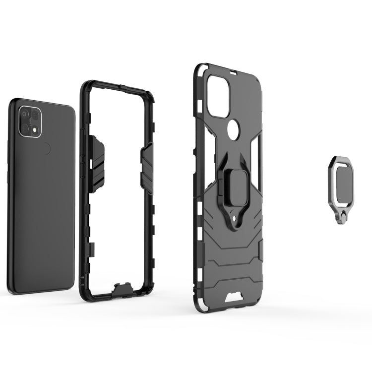 For OPPO A15 PC + TPU Shockproof Protective Case with Magnetic Ring Holder(Black) - OPPO Cases by buy2fix | Online Shopping UK | buy2fix