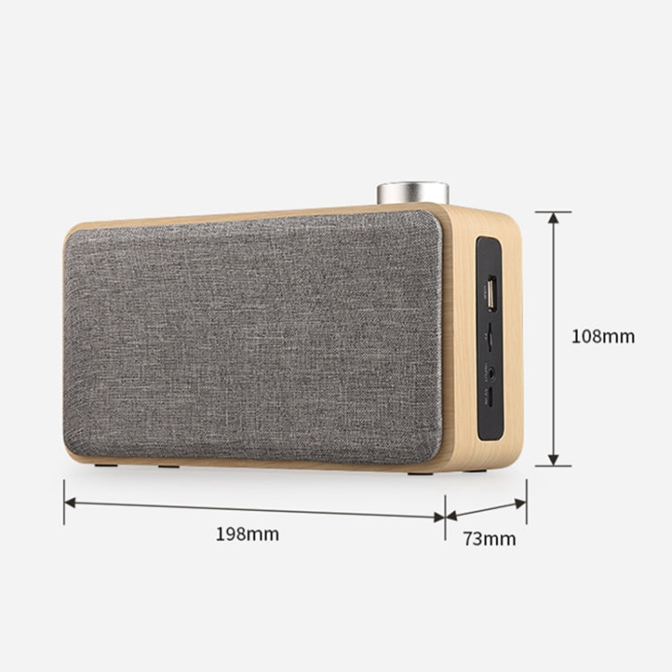 W5A Subwoofer Fabric Wooden Touch Bluetooth Speaker, Support TF Card & U Disk & 3.5mm AUX(Yellow Wood) - Desktop Speaker by buy2fix | Online Shopping UK | buy2fix