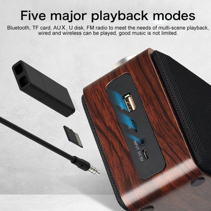 W5A Subwoofer Fabric Wooden Touch Bluetooth Speaker, Support TF Card & U Disk & 3.5mm AUX(Yellow Wood) - Desktop Speaker by buy2fix | Online Shopping UK | buy2fix