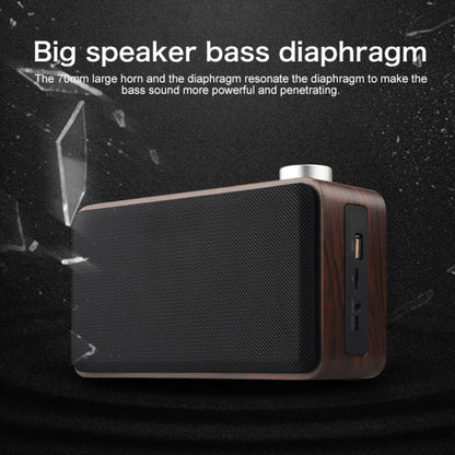 W5A Subwoofer Fabric Wooden Touch Bluetooth Speaker, Support TF Card & U Disk & 3.5mm AUX(Yellow Wood) - Desktop Speaker by buy2fix | Online Shopping UK | buy2fix