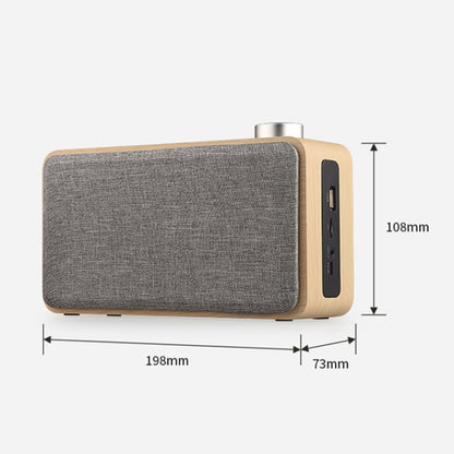 W5A Subwoofer Fabric Wooden Touch Bluetooth Speaker, Support TF Card & U Disk & 3.5mm AUX(Walnut) - Desktop Speaker by buy2fix | Online Shopping UK | buy2fix