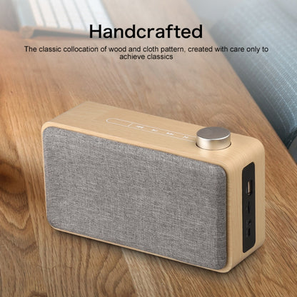 W5A Subwoofer Fabric Wooden Touch Bluetooth Speaker, Support TF Card & U Disk & 3.5mm AUX(Yellow Wood) - Desktop Speaker by buy2fix | Online Shopping UK | buy2fix