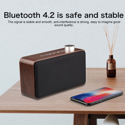 W5A Subwoofer Fabric Wooden Touch Bluetooth Speaker, Support TF Card & U Disk & 3.5mm AUX(Yellow Wood) - Desktop Speaker by buy2fix | Online Shopping UK | buy2fix