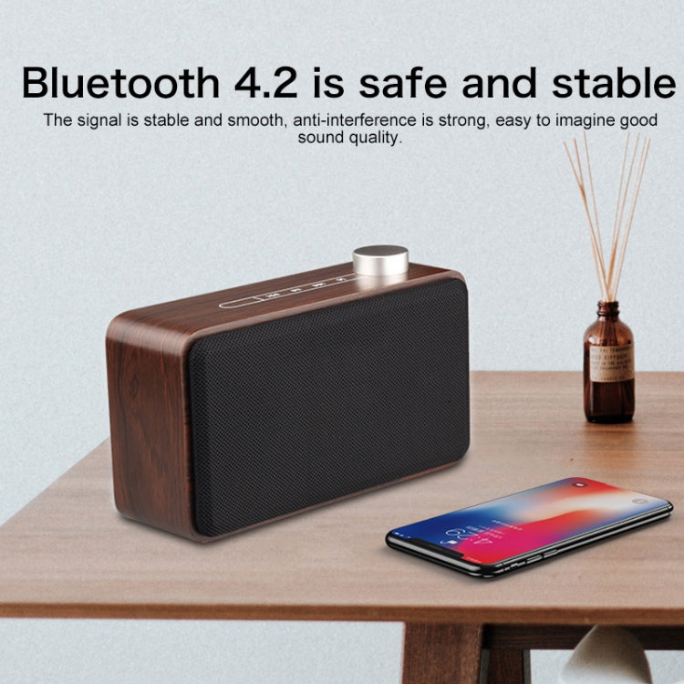 W5A Subwoofer Fabric Wooden Touch Bluetooth Speaker, Support TF Card & U Disk & 3.5mm AUX(Walnut) - Desktop Speaker by buy2fix | Online Shopping UK | buy2fix