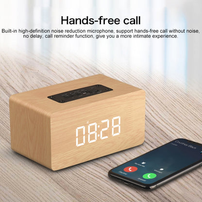 W5C Subwoofer Wooden Clock Bluetooth Speaker, Support TF Card & 3.5mm AUX(Brown Wood) - Desktop Speaker by buy2fix | Online Shopping UK | buy2fix