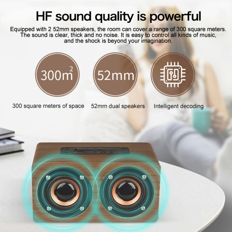 W5C Subwoofer Wooden Clock Bluetooth Speaker, Support TF Card & 3.5mm AUX(Brown Wood) - Desktop Speaker by buy2fix | Online Shopping UK | buy2fix