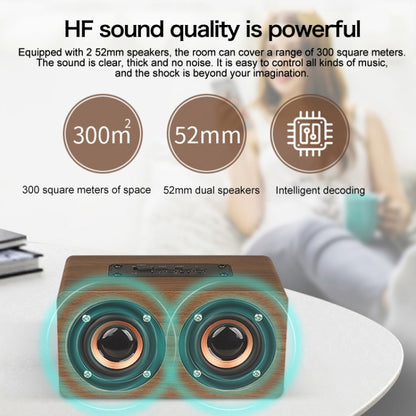 W5C Subwoofer Wooden Clock Bluetooth Speaker, Support TF Card & 3.5mm AUX(Yellow Wood) - Desktop Speaker by buy2fix | Online Shopping UK | buy2fix