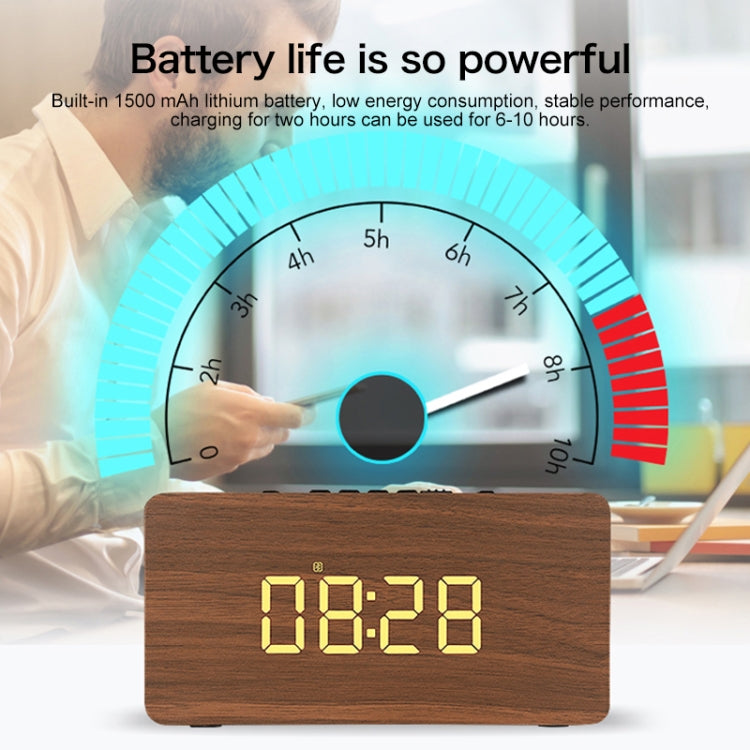 W5C Subwoofer Wooden Clock Bluetooth Speaker, Support TF Card & 3.5mm AUX(Yellow Wood) - Desktop Speaker by buy2fix | Online Shopping UK | buy2fix