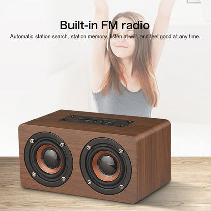 W5C Subwoofer Wooden Clock Bluetooth Speaker, Support TF Card & 3.5mm AUX(Yellow Wood) - Desktop Speaker by buy2fix | Online Shopping UK | buy2fix