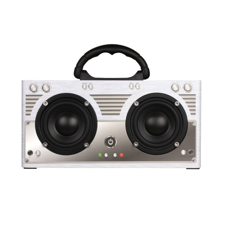 W9 Portable Retro Wooden Bluetooth Speaker, Support TF Card & 3.5mm AUX(Retro Silver) - Desktop Speaker by buy2fix | Online Shopping UK | buy2fix