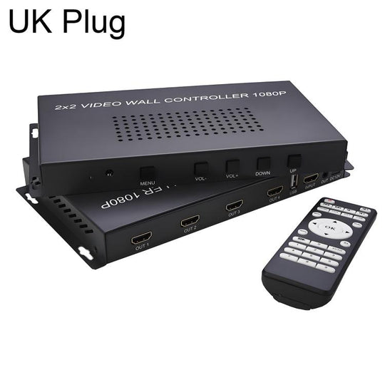 NK-BT44 HDMI 2x2 High-Definition Video Adapter with USB Interface, Plug:UK Plug