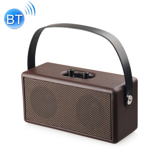 D30 Portable Subwoofer Wooden Bluetooth 4.2 Speaker, Support TF Card & 3.5mm AUX & U Disk Play(Brown) by buy2fix