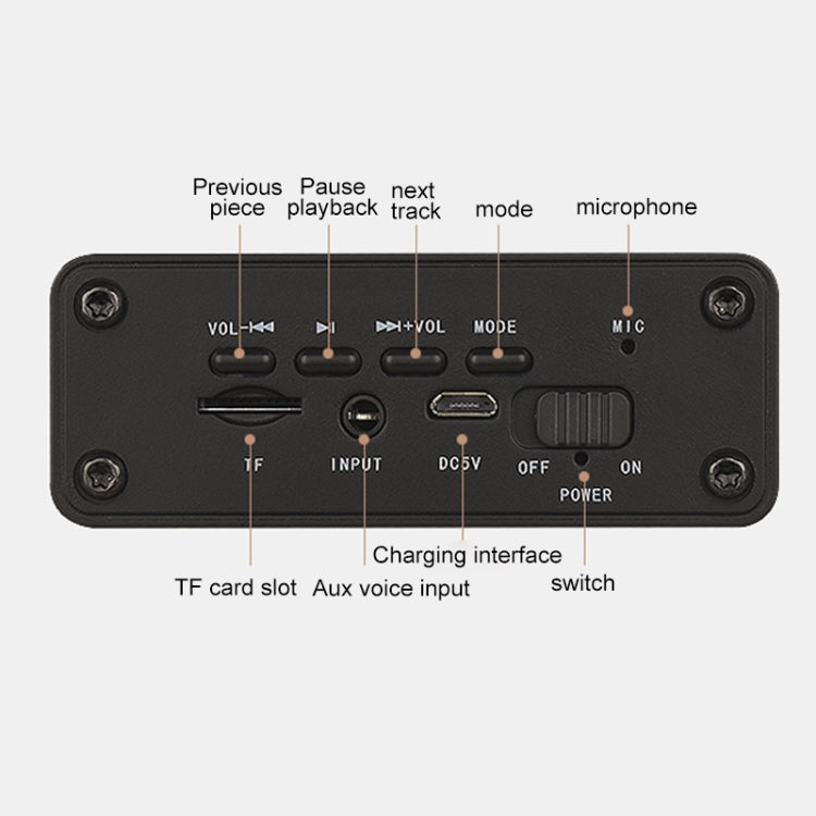 M5 Subwoofer Wooden Bluetooth 4.2 Speaker, Support TF Card & 3.5mm AUX & FM(Black) by buy2fix