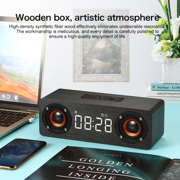 M5 Subwoofer Wooden Bluetooth 4.2 Speaker, Support TF Card & 3.5mm AUX & FM(Black) by buy2fix