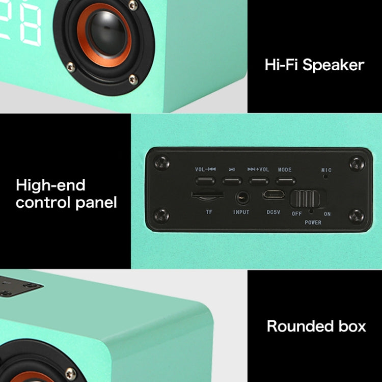 M5 Subwoofer Wooden Bluetooth 4.2 Speaker, Support TF Card & 3.5mm AUX & FM(Black) by buy2fix