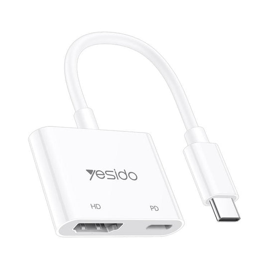 Yesido HM19 Type-C to HDMI, Type-C 4K 60Hz High-Definition Audio Video Adapter(White)
