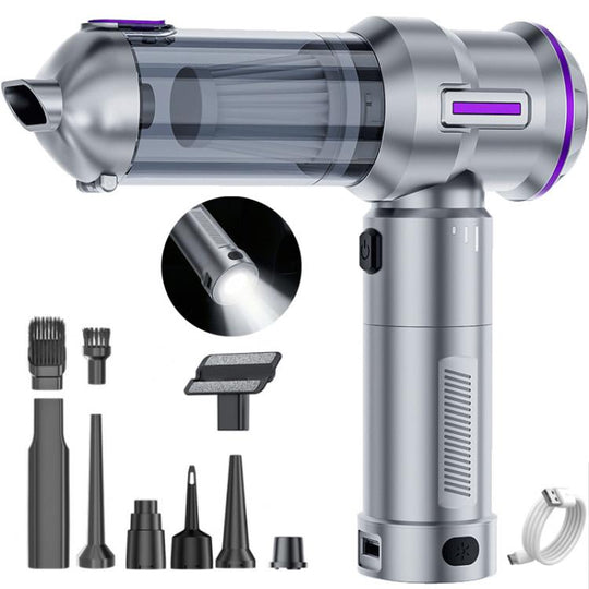 SUITU ST-6710A Plus Brushless Motor Handheld Blow Suction Combo Car Vacuum Cleaner with Inflator(Silver Purple)