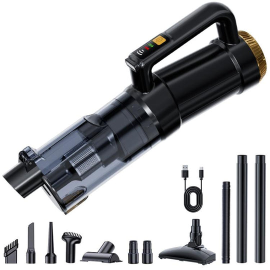 SUITU ST-132 Plus Max Handheld Blow Suction Combo Vacuum Cleaner, Type:2500mAh x 3 with Extended Rod(Black Gold)