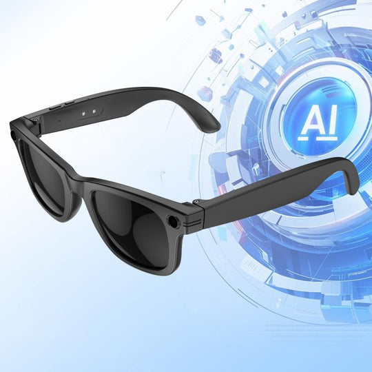 W610T Smart AI Glasses with 8MP HD Camera, BT Call, Video Recording, WiFi Transmission, Al Smart Voice Assistant, Type:Sunglasses(Black)