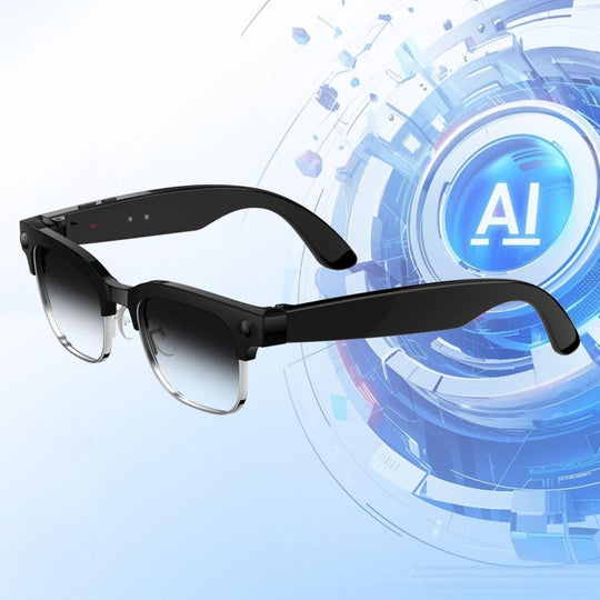 W630T Smart AI Glasses with 8MP HD Camera, BT Call, Video Recording, WiFi Transmission, Al Smart Voice Assistant, Type:Photochromic(Black)