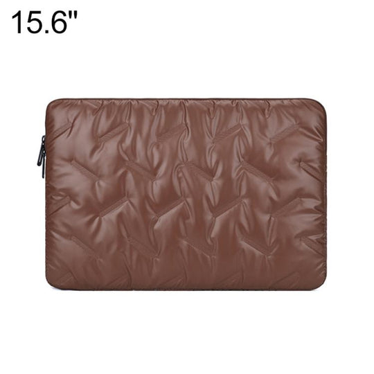 Stylish Padded Laptop Sleeve Minimalist Clutch Organizer, Size:15.6 inch(Brown)