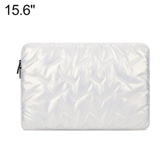 Stylish Padded Laptop Sleeve Minimalist Clutch Organizer, Size:15.6 inch(White)