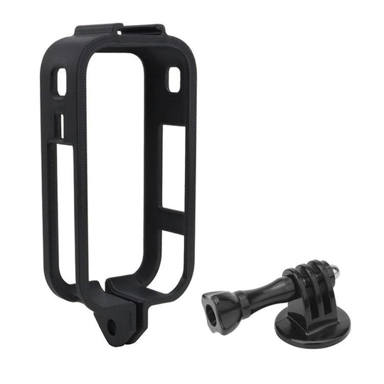 For Insta360 X6 Camera Protective Frame with 1/4 Screw Mount & Cold Shoe(Vertical Frame Black)
