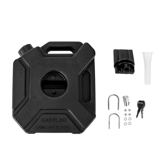 Car Plastic Fuel Tank Reserve Oil Container with Tool, Capacity:3L(Black)