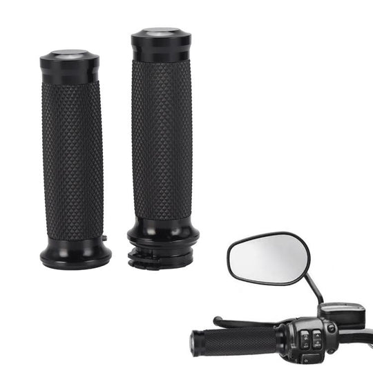 1 Pair Universal 25mm Retro RSD Motorcycle Handlebar Grips(Black)