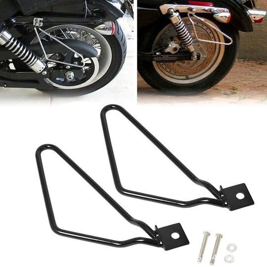 1 Pair Motorcycle Modified Universal Saddlebag Triangular Bracket Support(Black)