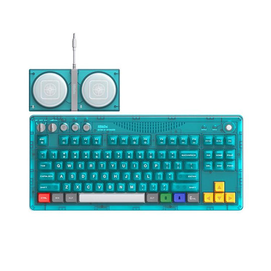 8BitDo Retro87 Mechanical Keyboard Retro RGB Lighting Green Transparent Keyboard With Large Keys(Aqua Blue)