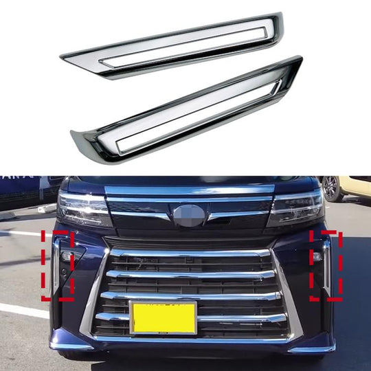 1 Pair Car Rear Bumper Fog Light Chrome Trim Bezel for Daihatsu Tanto Custom 2023(Silver)