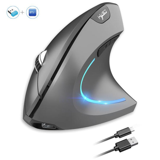 HXSJ T22 2.4G BT5.1 Dual Mode Vertical Mouse(Gray)