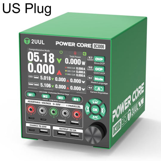 2UUL PC30 DC3006 30V / 6A High-Precision Adjustable Digital Display DC Power Supply, Plug:US Plug