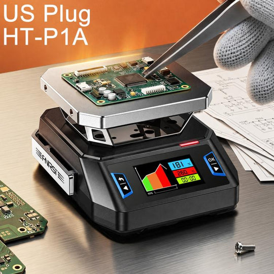 Finiris Smart Heating Plate, Constant Temperature Mini PCB Preheating Station for Mobile Phone Repair, Type:HT-P1A 100W US Plug