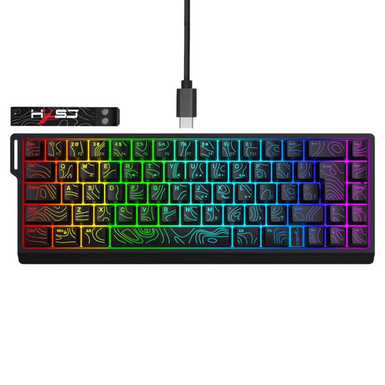 HXSJ V68 RGB Wired Membrane Gaming Keyboard(Black)