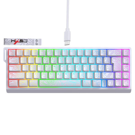 HXSJ V68 RGB Wired Membrane Gaming Keyboard(White)