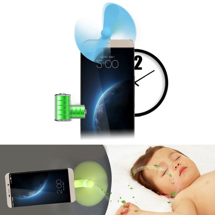 Fashion USB 3.1 Type-C Port Mini Fan with Two Leaves, For Mobile Phone with OTG Function(Green) - USB Fan by buy2fix | Online Shopping UK | buy2fix