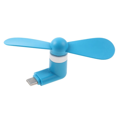 Fashion USB 3.1 Type-C Port Mini Fan with Two Leaves, For Mobile Phone with OTG Function(Blue) - USB Fan by buy2fix | Online Shopping UK | buy2fix