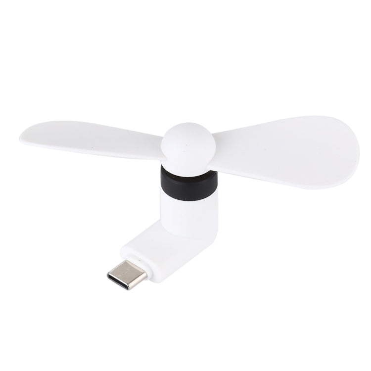 Fashion USB 3.1 Type-C Port Mini Fan with Two Leaves, For Mobile Phones with OTG Function(White) - USB Fan by buy2fix | Online Shopping UK | buy2fix