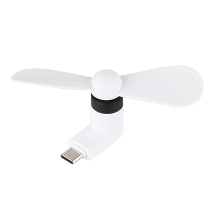 Fashion USB 3.1 Type-C Port Mini Fan with Two Leaves, For Mobile Phones with OTG Function(White) - USB Fan by buy2fix | Online Shopping UK | buy2fix