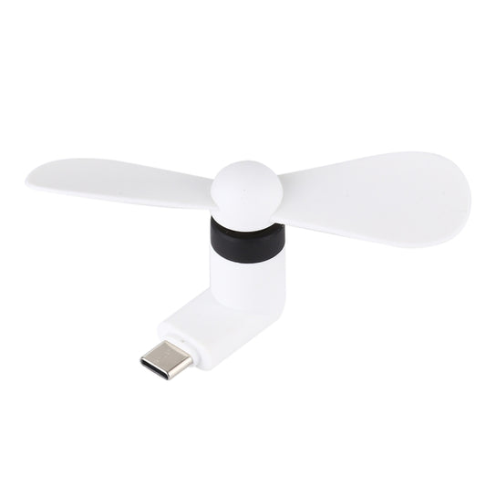 Fashion USB 3.1 Type-C Port Mini Fan with Two Leaves, For Mobile Phones with OTG Function(White) - USB Fan by buy2fix | Online Shopping UK | buy2fix