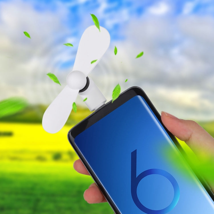 Fashion USB 3.1 Type-C Port Mini Fan with Two Leaves, For Mobile Phones with OTG Function(White) - USB Fan by buy2fix | Online Shopping UK | buy2fix