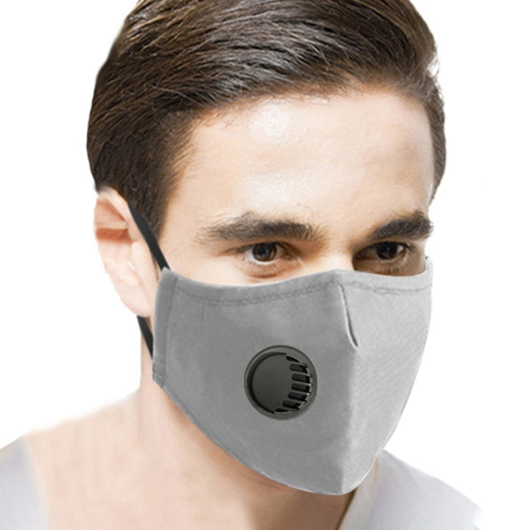 For Men Women Washable Replaceable Filter Breath-Valve PM2.5 Dustproof Face Mask(Grey) - Protect Case by buy2fix | Online Shopping UK | buy2fix