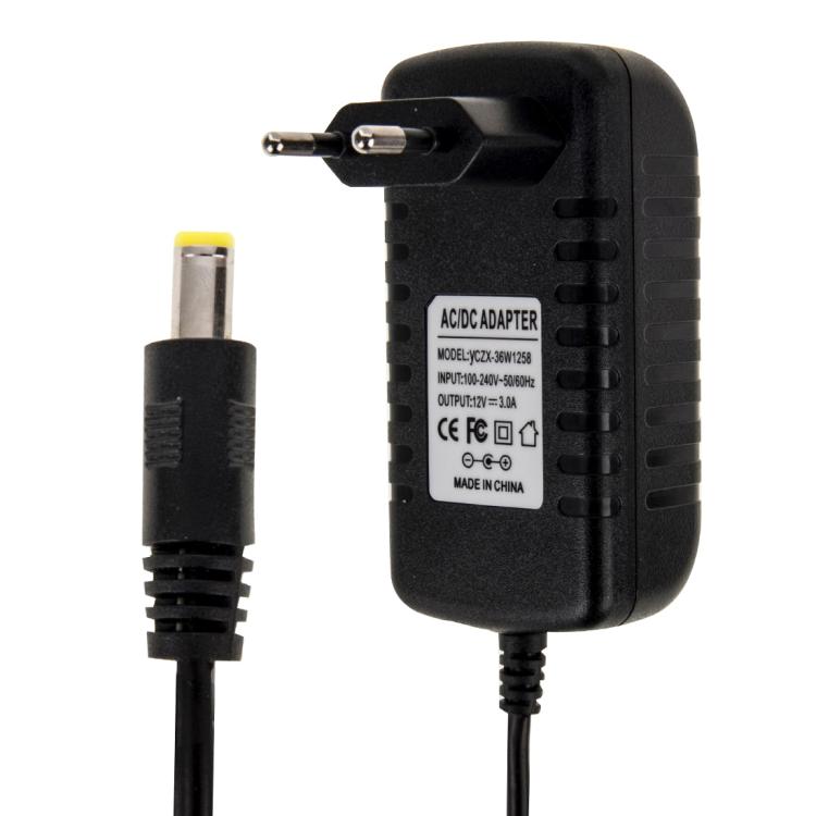 EU Plug AC 100-240V to DC 12V 5A Power Adapter, Tips: 5.5 x 2.1mm, Cable Length: about 1.2m (Black) - AC Adapers by buy2fix | Online Shopping UK | buy2fix